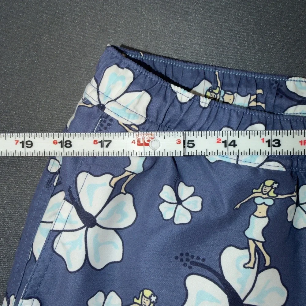 Vineyard‎ Vines Mens Blue Hula Girl Hibiscus Floral Swim Trunks Size Large